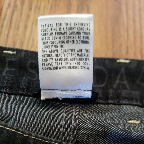 Escada Jeans Womens 10 Italy 40 Black Gold Stitch Straight Leg Mid Rise Stretch - Picture 11 of 12